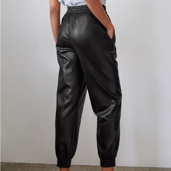 Aritzia Babaton Black faux jogger Ankle Pants NWT - Picture 3 of 6